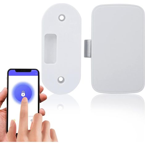 Serrure intelligente d'armoire Bluetooth - Verrouillage invisible sans clé APP déverrouillage à distance pour la sécurité des fichiers/garde-robe/armoire à chaussures/bote