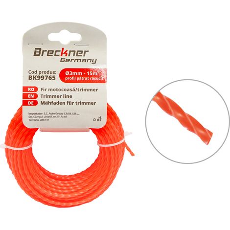 Filo quadrato ritorto per decespugliatore 3mmx15m Breckner Germany (1/4)