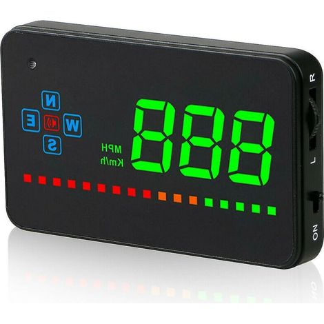 Compteur de vitesse GPS numérique de voiture affichage tête haute survitesse mph/km alerte d'avertissement fatigué de haute qualité (1/5)