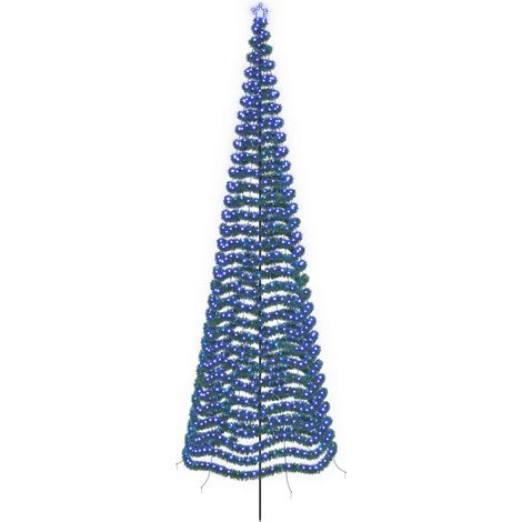 Árbol de Navidad de espumillón con luces LED y estaca EKENAS vidaXL