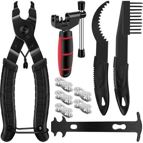Dérive de Chaîne pour Vélo, Derive Chaine Velo, Pince Attache Rapide Chaine Velo, Dérive-chaîne et Jauge de Chaîne, Ensemble d'outils de réparation de chaîne pour 6 7 8 9 10 11 12 Vitesses (1/5)