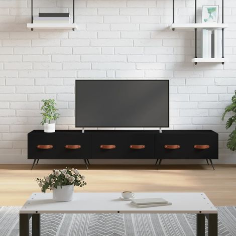 vidaXL Mobile Porta TV Nero 150x36x30 cm in Legno Multistrato