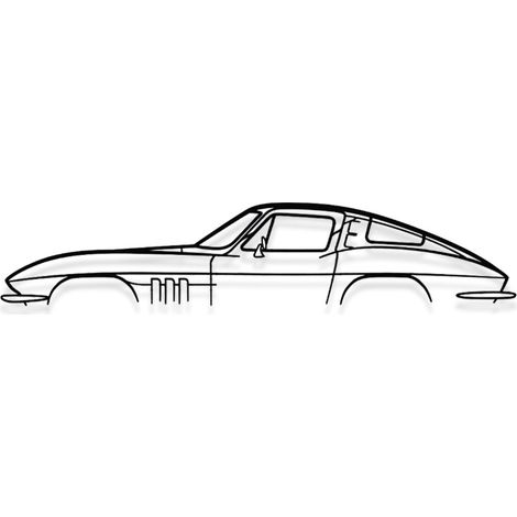DECORACIÓN DE PARED DE METAL - CORVETTE C2 - Decoración de pared - 120CM