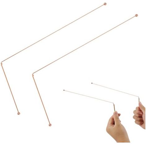 Neptune – Baguette de sourcier en cuivre pur 99,9% – 2pcs – Haute sensibilité pour recherche d'eau et géomancie – Design ergonomique pour usage facile