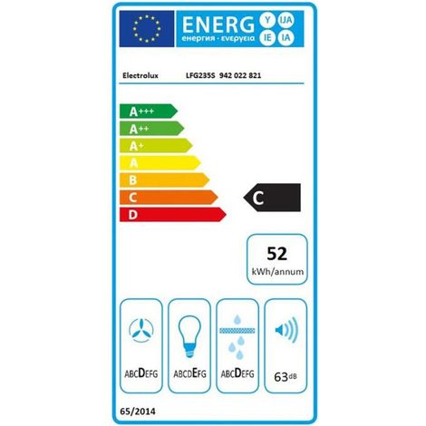 Dunstabzugshaube Electrolux LFG235S 52 cm, grau, Klasse C
