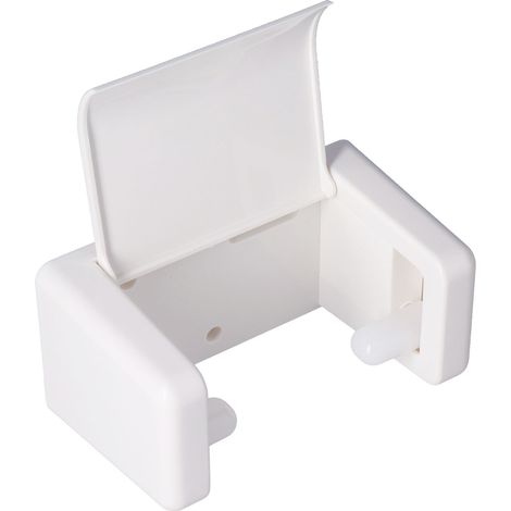 Porte-rouleau de papier essuie-mains mural pour salle de bain, distributeur pratique en plastique blanc (1/5)