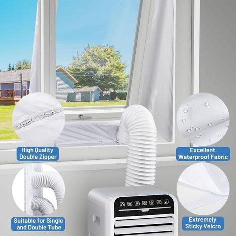Fensterdichtungen für mobile Klimageräte, Wäschetrockner, Ablufttrockner, bohrfreie Fensterdichtung (bis zu 3 m) (1/4)