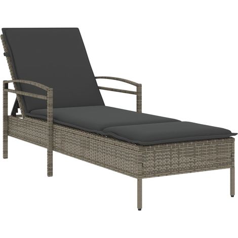 Maison Exclusive - Sonnenliege mit Auflage Grau 63x200x81 cm Poly