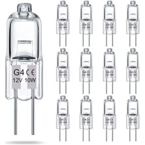 Lot de 14 Ampoules Halogènes G4 T3 JC 12V 10W 2 Broches, Blanc Chaud 2700K, Intensité Variable, 2000h Durée de Vie, pour Éclairage Sous Meuble & Lustres (1/4)