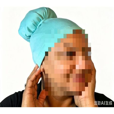 Innovative, practical, cute new design, fun tall hat suitable for dreadlocks with elastic hairnet - Blue -