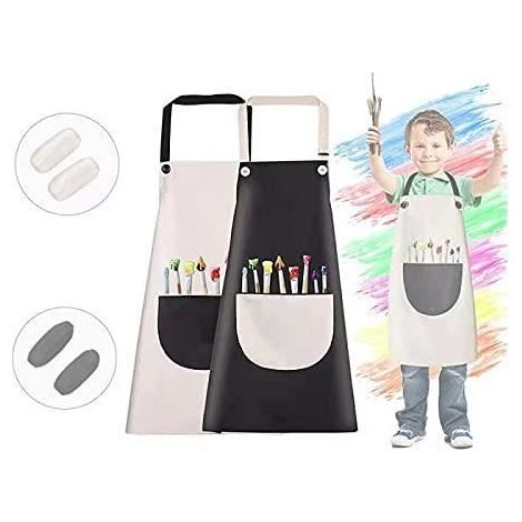 Tablier Peinture Enfant,Réglables Kids Tablier,Tablier Peinture Enfant Imperméable,avec manches,pour (1/4)
