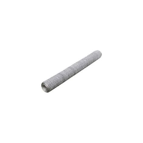 Clôture en treillis métallique hexagonal galvanisé, 1 x 25 mètres, argent.