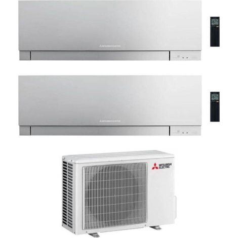 Mitsubishi Climatizzatore Dual Split Kirigamine Zen MSZ-EF Silver 9+9 con MXZ-2F33VF Inverter R32 WiFi Classe A++