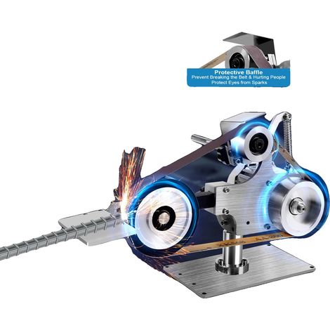 Mini Meuleuse à Bande, Puissance 550W, Tension 220V, Vitesse 5000tr/min, Diamètre de Roue 3,9 pouces, Vitesse de Ligne 30m/s (1/5)