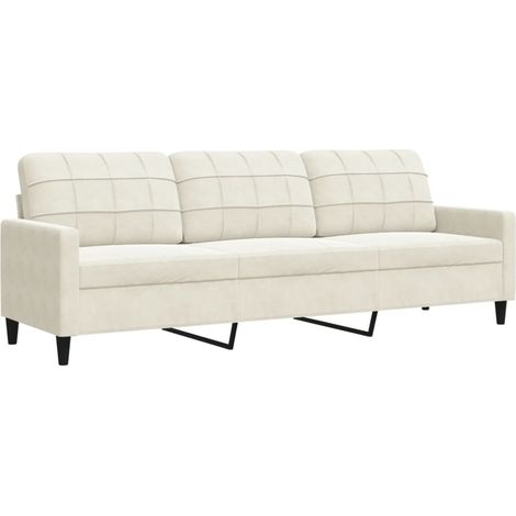Canapé à 3 places,Sofa pour Salon,Banquette Crème 210 cm Velours CFW173089 (1/5)