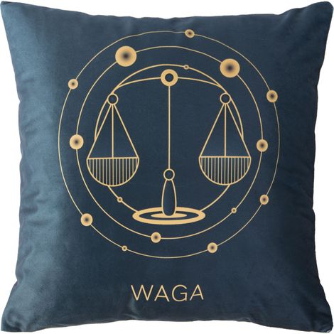 Funda de almohada 40x40 Zodiaco Tu signo zodiacal Libra negro (1/4)