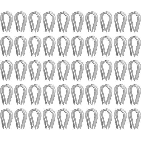 50 cosses à sertir pour câbles métalliques, outils de gréement en acier inoxydable pour l'industrie de la construction navale (M3 (3 mm))