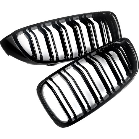 Grille de pare-chocs avant, plastique ABS de haute qualité, design amélioré pour un meilleur flux d'air, Noir Brillant (1/2)