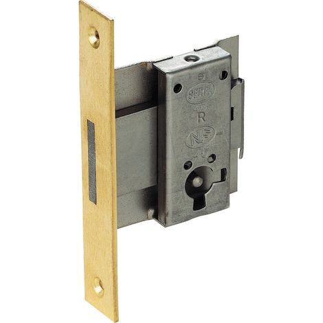 Serrure à larder ajustage s45 - Pour porte : Gauche - Sens : Droite - Axe : 25 mm - Largeur : 43,5 mm - SERFA
