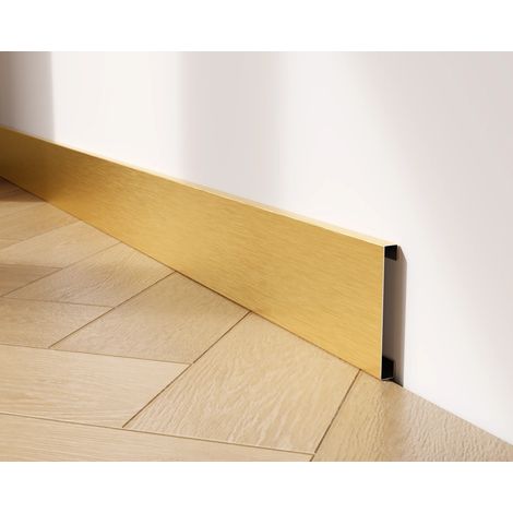 Plinthe FC en acier inoxydable 80 mm x 2700 mm - or satiné