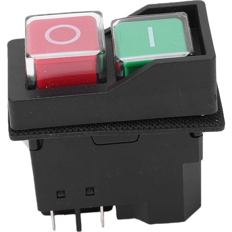 16A 4-poliger wasserdichter elektromagnetischer Drucktaster Not-Aus für Bedienfelder von Elektrowerkzeugen. (1/5)