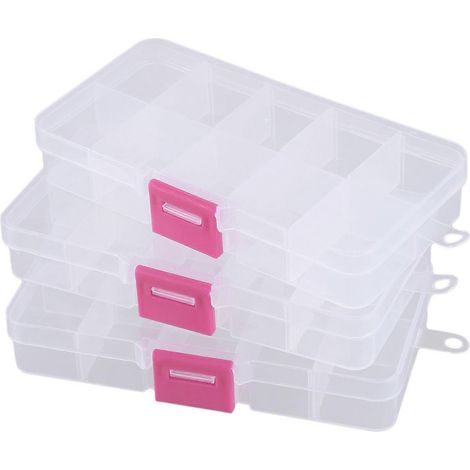 Boîte de rangement en plastique pour 3 composants électroniques (10 emplacements). (1/4)