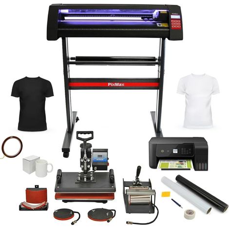PixMax Da Vinci Bundle 5 in 1 Heat Press, LED Vinyl Cutter,