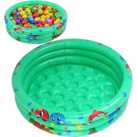Piscine gonflable ronde pour bébés et tout-petits - Portable - Petite piscine verte pour la maison, l'intérieur et l'extérieur - Pour filles et garçons (vert, 150 cm) (1/5)