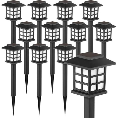 Guirlande solaire, 12 lumières solaires à LED de paquet imperméables extérieures, lumières de passerelle solaire maintiennent 10 heures d'éclairage pour votre jardin, paysage, chemin, cour, patio, all