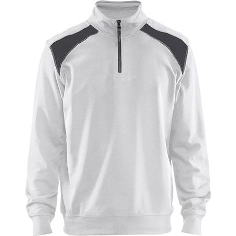 Sweat de travail à col camionneur bicolore 3353 - Blanc/Gris foncé L (1/5)