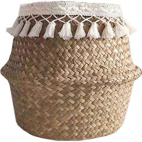Aufbewahrungskorb aus Naturweide, Pflanzenkorb [Aufbewahrungskorb] + [Nicht zugeordnet] + [S/M/L/XL] + [Natur, faltbar] (1/5)