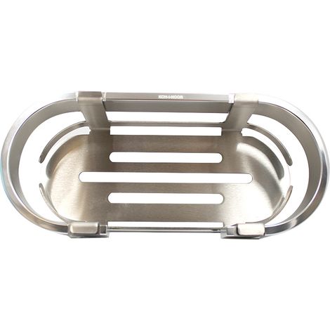 Panier MATERIA en acier inox chromé et aluminium brillant éloxé - 27,5 x 12 x h8 cm - avec adhésif 3M (1/2)