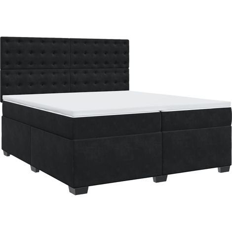 Maison Exclusive - Cama box spring con colchón terciopelo negro 2 (1/5)