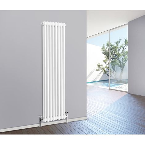 Traditional Radiator Cast Iron Style Radiator 2 Column White 1800 x 380mm