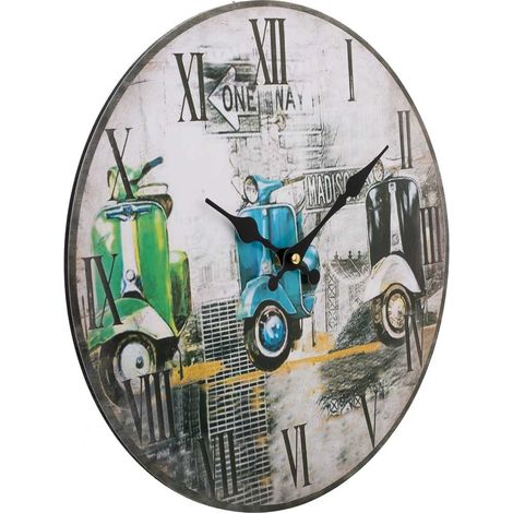 Reloj de pared de madera negro d34x2 (1/5)