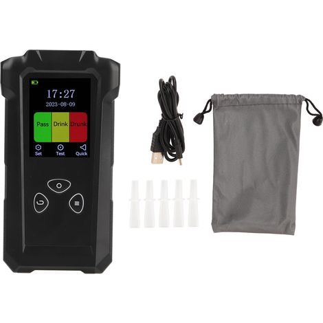Appareil de test d'alcoolémie portable avec annonce vocale, appareil de mesure d'alcoolémie de haute précision pour le contrôle routier, 0,000–2,500 mg/l (1/5)