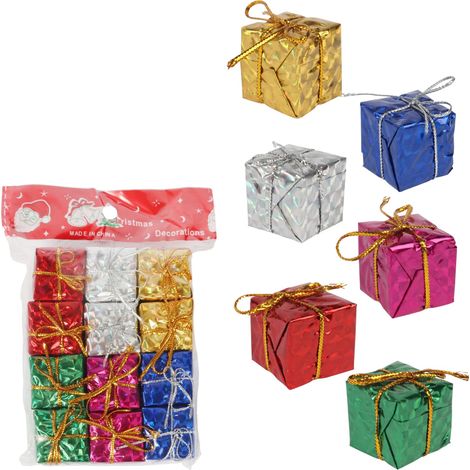 Confezioni regalo per l'albero di Natale, ciondoli natalizi, set da 12 pezzi (1/5)
