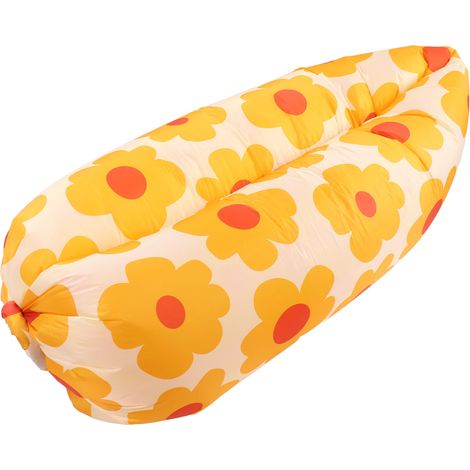 Canapé gonflable résistant aux déchirures, fauteuil gonflable portable avec sac de rangement pour adultes et enfants, motif tournesol (1/5)