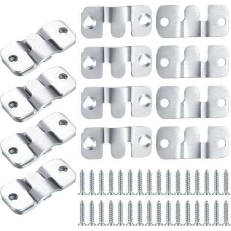 16 Pièces Support Montage Encastré Dissimulé, Supports Suspension Emboîtement Robuste, Connecteur de Meubles, Matériel Suspension Mural Acier Inox Suspendu pour Photos, Miroirs, Sffichage d'image (1/4)