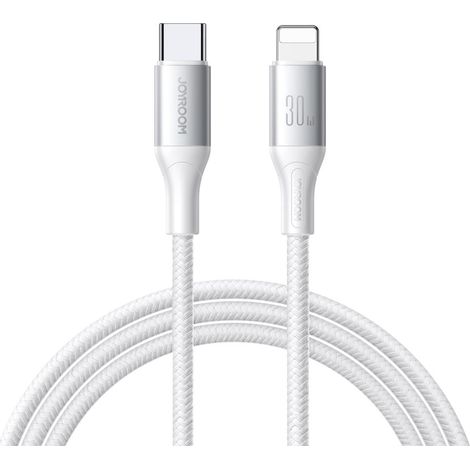 Cavo usb c a lightning a ricarica rapida joyroom flash series da 30 w 1 m - bianco
