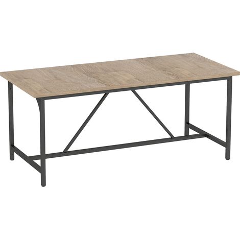 GagaTable à manger rectangulaire pour 6-8 personnes table de cuisine style industriel 180 x 80 x 75,5 cm effet bois naturel (1/5)