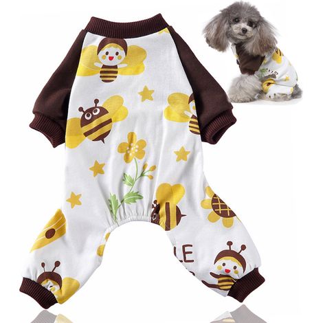 1 pièce Pyjama pour chien et chat, grenouillère en polyester, motif abeille, taille S à XL (1/5)