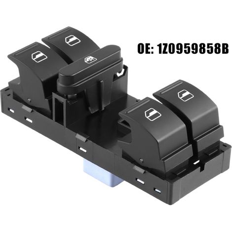 Elektrischer Hauptfensterheberschalter für Skoda Fabia Octavia Superb 1Z0959858B - ABS, Schwarz, Nachrüstteil (1/5)