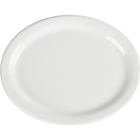 Assiettes Ovales Blanches 250(L) x 198(P)mm - Lot de 6 - (1/4)