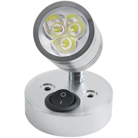 12-V-Wandleuchte für Wohnmobile, leichte LED-Leuchte für Wohnmobile, Yachtlampe, Strahler, Deckenleuchte für Boote, flexible Wandleuchte, Leseleuchte, 12-V-LED-Wand-/Deckenleuchte, Aluminium, 3000 K W