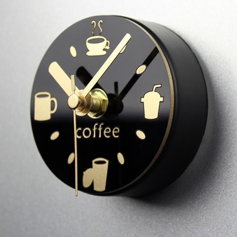 Horloge murale de cuisine personnalisée « L'heure du café » pour réfrigérateur (1/5)