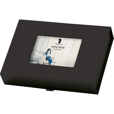 Boîte à photos pour photos 13 x 18 cm avec couvercle Noir (1/4)