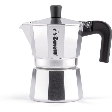 Zanetti, Mama Caffettiera Moka in Alluminio, Macchinetta Caffè 1 Tazza, Moka Espresso con Sistema Anti Goccia, Guarnizione in Silicone, Manico Ergonomico (1/5)