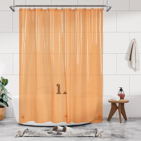 1 Rideau De Douche,Matériau PEVA,Oeillets Métalliques,Aimants,Salle De Bain (1/5)