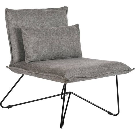 Fauteuil élégant gris avec pieds en métal noir - Gris anthracite doux (1/5)